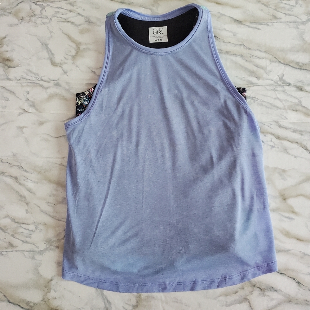 Athleta Girl Tie Breaker Blue Tank  M 8-10